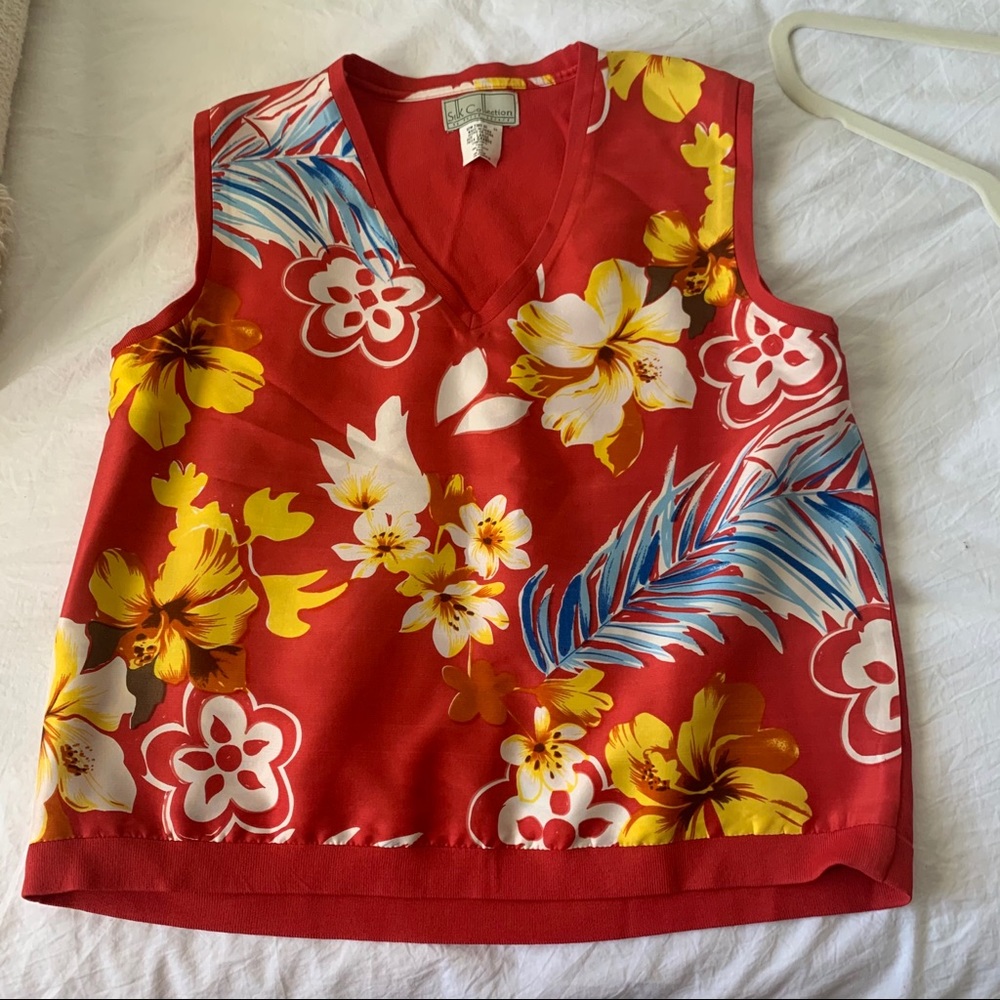 Y2K, beachy/floral vibes tank top size L